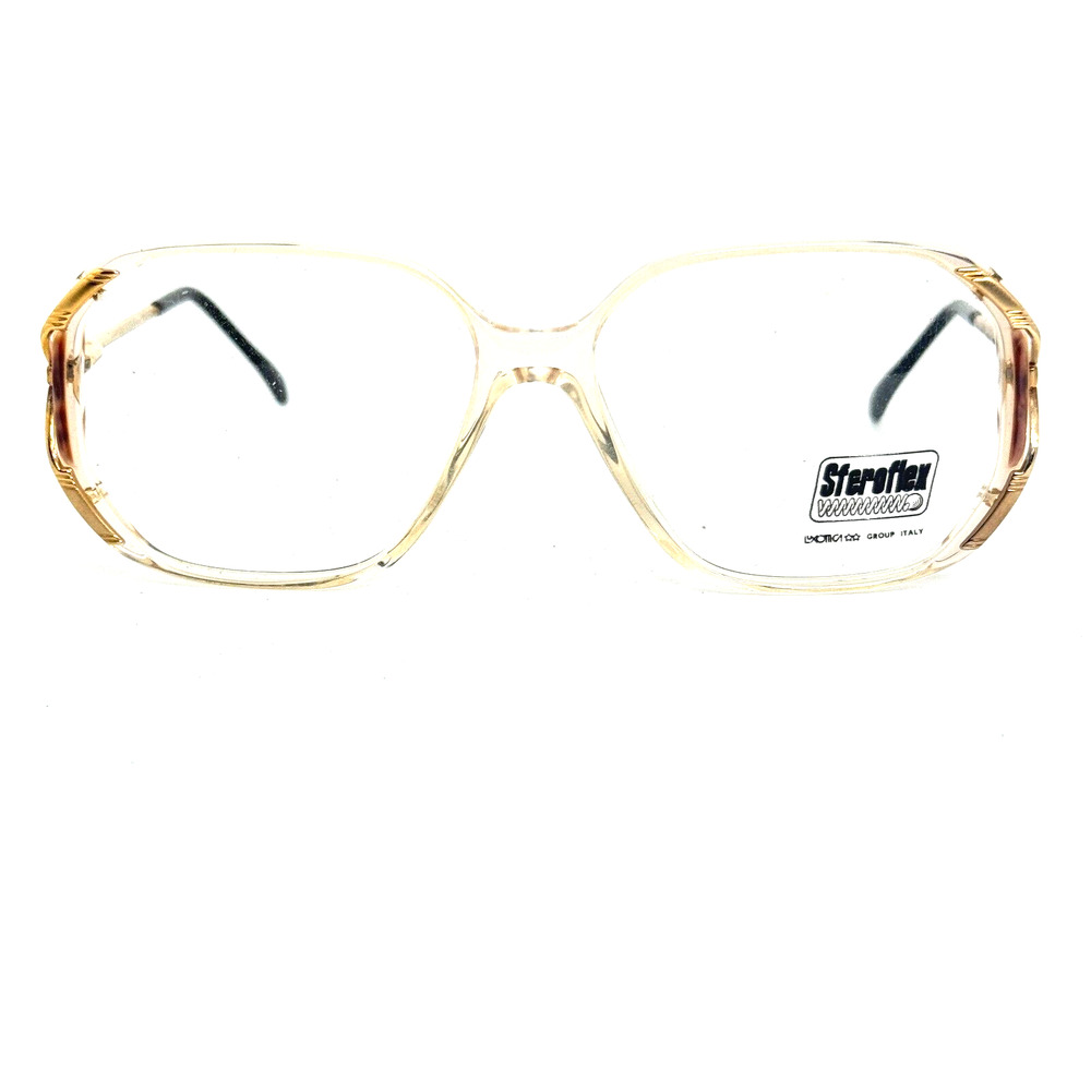 Sferoflex Eyeglasses Frames 598 Clear Gold Orange Butterfly 56-15‎ H14376